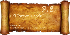 Pásztor Ernő névjegykártya
