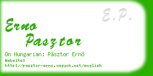 erno pasztor business card