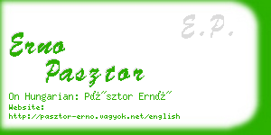 erno pasztor business card